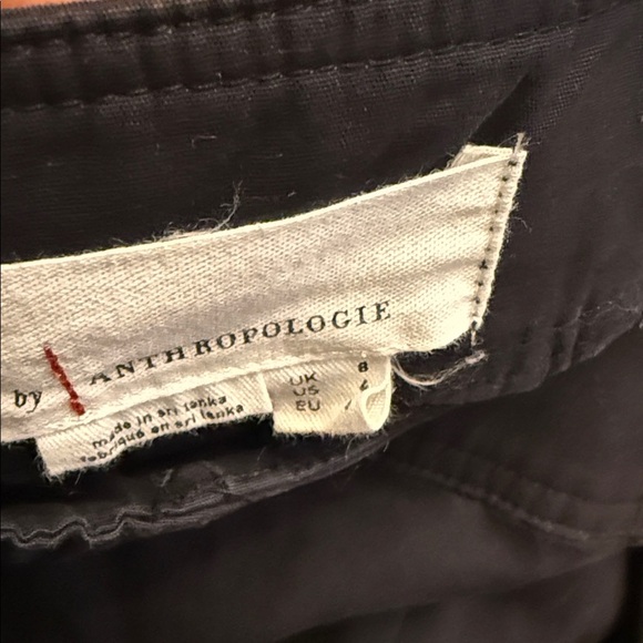 Anthropologie Pleated Poplin Wide Leg Trouser Pants Sz 4 100% Cotton Black - Picture 4 of 5